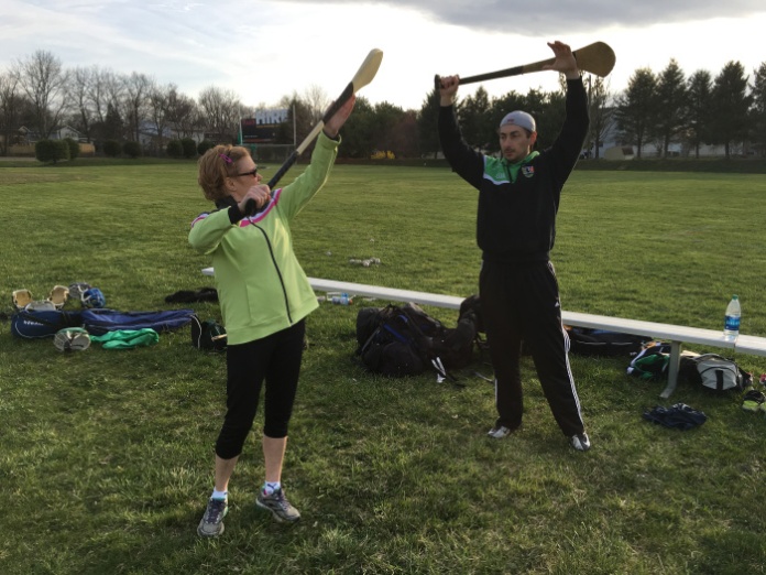 Lehigh Valley Rollergirl's own Cagey Rage learning how to properly swing her hurl.